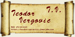 Teodor Vergović vizit kartica